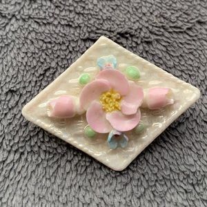 Vintage Porcelain Brooch